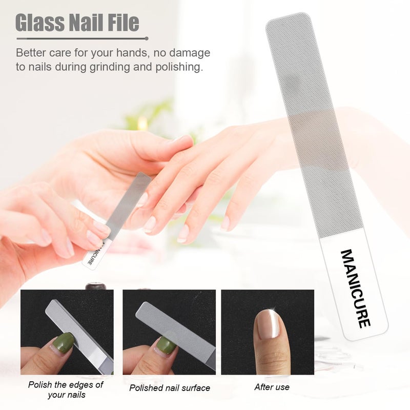 Leipple Manicure Set Professional Nail Clippers Pedicure Kit, 16 pcs Stainless Steel Nail Care Tools Grooming Kit with Luxurious Travel Leather Case for Thick Nails Men Women Gift (White) - Image 4